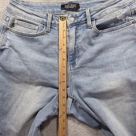 Judy Blue Jeans Womens 14W Light Wash Distressed Star Pocket Stretch JB88723 LT - Picture 9 of 10